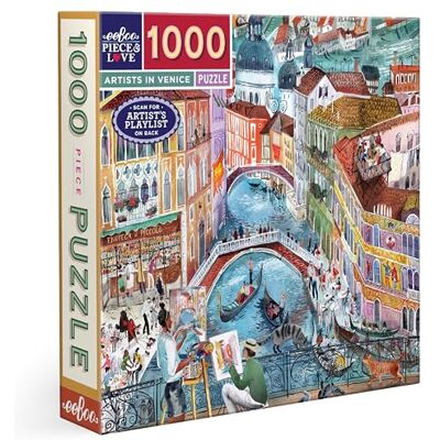 eeBoo Puzzel van 1000 stukjes kunstenaars in Venetië, puzzel voor volwassenen, 1000 stukjes van karton, afmetingen van de puzzel 58,4 cm x 58,4 cm eeBoo Puzzel van 1000 stukjes kunstenaars in Venetië, puzzel voor volwassenen, 1000 stukjes van karton, afmetingen van de puzzel 58,4 cm x 58,4 cm