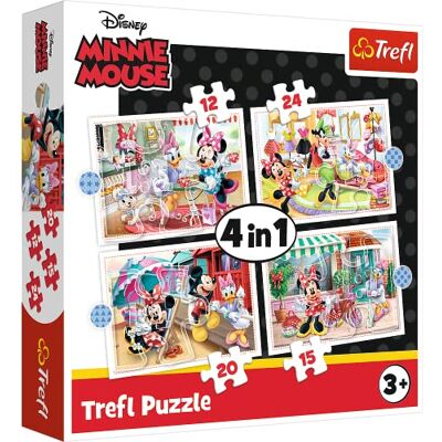 Trefl , Puzzel, Disney Minnie, 12 tot 24 elementen, 4 Sets, Minnie met vriendjes, voor kinderen vanaf 3 jaar Trefl , Puzzel, Disney Minnie, 12 tot 24 elementen, 4 Sets, Minnie met vriendjes, voor kinderen vanaf 3 jaar