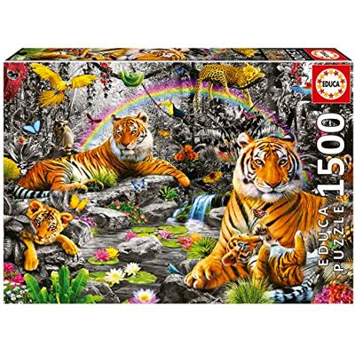 Educa Tijger in de jungle, puzzel met 1500 stukjes Educa Tijger in de jungle, puzzel met 1500 stukjes