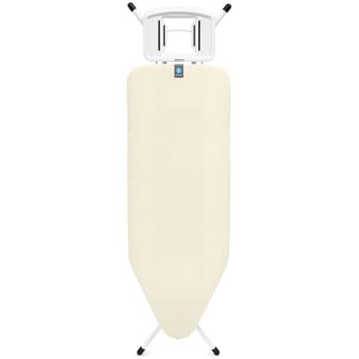 Brabantia Strijkplank C, 124 x 45 cm, ecru, 100% fairtrade katoen, stabiel en groot strijkbord, opvouwbaar met verstelbare hoogte en solide stoom ijzerrest, fairtrade & C2C-gecertificeerd Brabantia Strijkplank C, 124 x 45 cm, ecru, 100% fairtrade katoen, stabiel en groot strijkbord, opvouwbaar met verstelbare hoogte en solide stoom ijzerrest, fairtrade & C2C-gecertificeerd