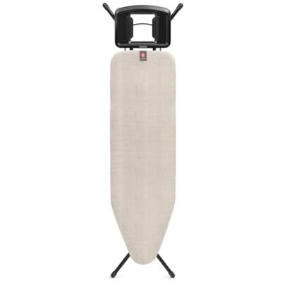 Brabantia Strijkplank B, 124 x 38 cm – denim grijs 100% fairtrade katoen 8 mm schuimlaag stabiel & anti-wobbelframe opvouwbaar met verstelbare hoogte en solide stoom ijzer Brabantia Strijkplank B, 124 x 38 cm – denim grijs 100% fairtrade katoen 8 mm schuimlaag stabiel & anti-wobbelframe opvouwbaar met verstelbare hoogte en solide stoom ijzer