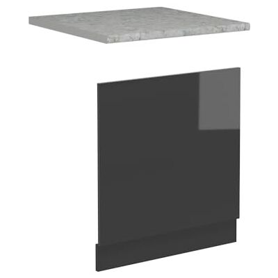 Vicco Vaatwasser gevel "R-Line", hoogglans antraciet, 60 cm, WB marmer Vicco Vaatwasser gevel "R-Line", hoogglans antraciet, 60 cm, WB marmer