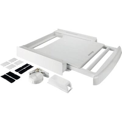 Wpro SKS101 wasmachine accessoires/drogeraccessoires/verbindingsframe met legplank/tussenbouwframe wasmachine en droger/universeel voor alle merken / 60x60cm Met legplank en ophangframe. wit Wpro SKS101 wasmachine accessoires/drogeraccessoires/verbindingsframe met legplank/tussenbouwframe wasmachine en droger/universeel voor alle merken / 60x60cm Met legplank en ophangframe. wit