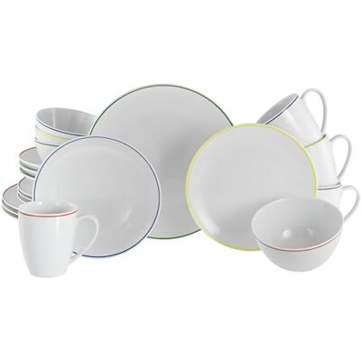 Creatable , 24055 Serie Luna Color Line 20-delig tafelservies voor 4 personen van porselein, vaatwasser- en magnetronbestendig, kwaliteitsproductie Creatable , 24055 Serie Luna Color Line 20-delig tafelservies voor 4 personen van porselein, vaatwasser- en magnetronbestendig, kwaliteitsproductie