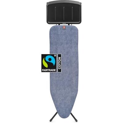 Brabantia Ironing Board B Extra grote stoomstrijkijzer Verstelbaar in hoogte Antislip rubberen voet Katoenen hoes met schuimlaag Opvouwbare eenheid Denim Blue 124 x 38 cm Brabantia Ironing Board B Extra grote stoomstrijkijzer Verstelbaar in hoogte Antislip rubberen voet Katoenen hoes met schuimlaag Opvouwbare eenheid Denim Blue 124 x 38 cm