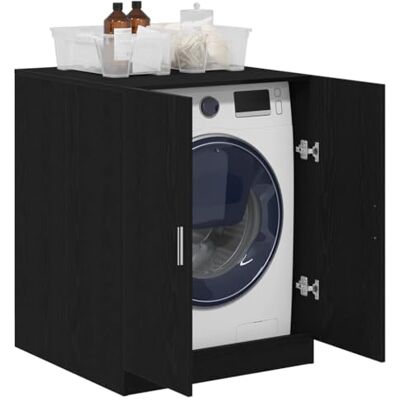 vidaXL Wasmachinekast eiken zwart 70,5 x 71,5 x 91,5 cm Vol ruimte voor je wasgoed, een stijlvolle look die te goed bij je decoratie past, gemaakt van stevig bewerkt hout, vidaXL Wasmachinekast eiken zwart 70,5 x 71,5 x 91,5 cm Vol ruimte voor je wasgoed, een stijlvolle look die te goed bij je decoratie past, gemaakt van stevig bewerkt hout,