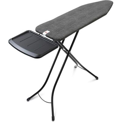 Brabantia Strijkplank maat B, voor stoomunit, extra grote metalen houder, extra stabiele plank, glijdt niet weg, zwart (Denim Black), 124 x 38 cm Brabantia Strijkplank maat B, voor stoomunit, extra grote metalen houder, extra stabiele plank, glijdt niet weg, zwart (Denim Black), 124 x 38 cm