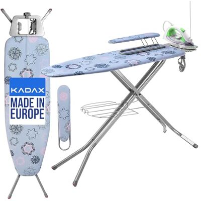 KADAX Strijkplank met geïntegreerde verlengkabel, opvouwbaar en uittrekbaar rek voor kleding (blauw) KADAX Strijkplank met geïntegreerde verlengkabel, opvouwbaar en uittrekbaar rek voor kleding (blauw)