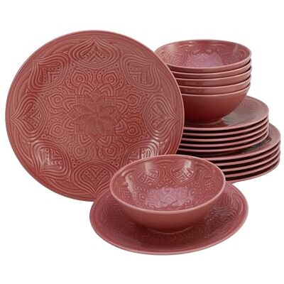 Creatable , 21630 Serie Orient Mandala 18-delig porseleinen tafelservies, vaatwasser- en magnetronbestendig, gemaakt in Europa Creatable , 21630 Serie Orient Mandala 18-delig porseleinen tafelservies, vaatwasser- en magnetronbestendig, gemaakt in Europa