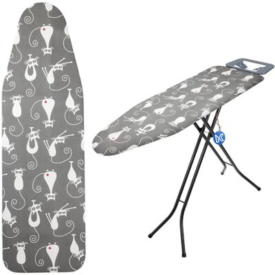 KADAX Universele strijkplankovertrek met trekkoord, strijkplankovertrek voor stoomstrijkijzer, vervangende hoes met sponsvulling (katten 132 x 48 cm) KADAX Universele strijkplankovertrek met trekkoord, strijkplankovertrek voor stoomstrijkijzer, vervangende hoes met sponsvulling (katten 132 x 48 cm)
