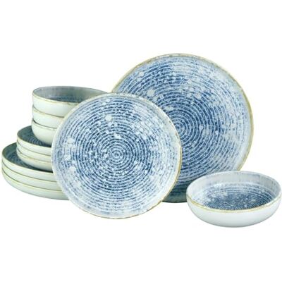 Creatable , 21652 Serie Uno Mykonos 12-delig tafelservies van aardewerk, vaatwasser- en magnetronbestendig, gemaakt in Portugal Creatable , 21652 Serie Uno Mykonos 12-delig tafelservies van aardewerk, vaatwasser- en magnetronbestendig, gemaakt in Portugal