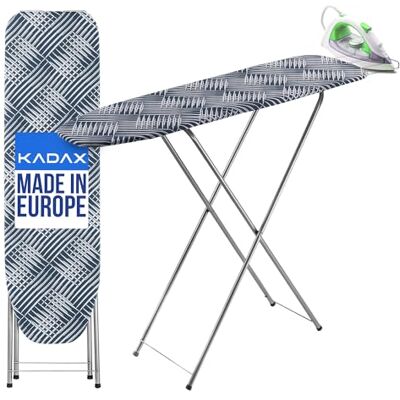 KADAX Strijkplank met vak, stoomstrijkplank 104 x 30 cm met strijkijzersteun, compacte stoomgenerator met schuimhouder (Eklpise) KADAX Strijkplank met vak, stoomstrijkplank 104 x 30 cm met strijkijzersteun, compacte stoomgenerator met schuimhouder (Eklpise)