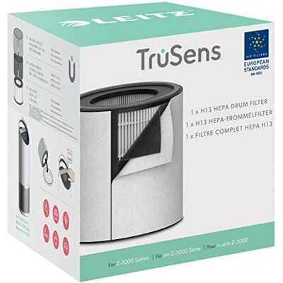 Leitz TruSens Vervangend HEPA-filter H13 3-in-1 voor TruSens Z-3000 luchtreiniger, verwijdert virussen, allergenen, dierenharen, VOS, stof, bacteriën, geuren, rook, grijs/zwart 2415143 Leitz TruSens Vervangend HEPA-filter H13 3-in-1 voor TruSens Z-3000 luchtreiniger, verwijdert virussen, allergenen, dierenharen, VOS, stof, bacteriën, geuren, rook, grijs/zwart 2415143
