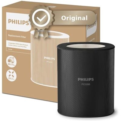 Philips Originele vervangingsfilter voor luchtreinigers serie 2200 AC2210, AC2220 en AC2221, HEPA NanoProtect + actieve kool, levensduur 36 maanden, zwart/wit (FY2200/30) Philips Originele vervangingsfilter voor luchtreinigers serie 2200 AC2210, AC2220 en AC2221, HEPA NanoProtect + actieve kool, levensduur 36 maanden, zwart/wit (FY2200/30)