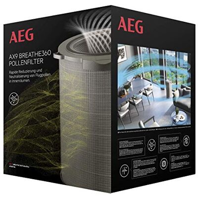 AEG Breathe360 anti-pollenfilter, AFDBTH6, reinigt geuren en ongewenste Reservefilter, compatibel met AX91-604DG/AX91-604GY luchtreiniger grijs AEG Breathe360 anti-pollenfilter, AFDBTH6, reinigt geuren en ongewenste Reservefilter, compatibel met AX91-604DG/AX91-604GY luchtreiniger grijs