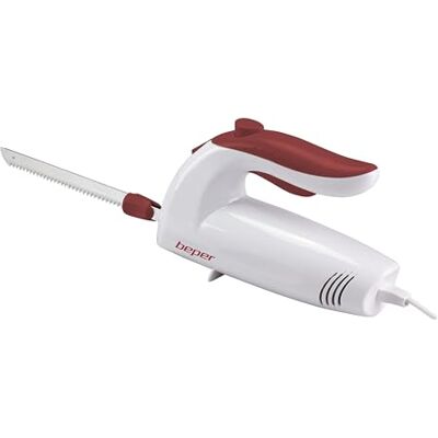 BEPER , wit/rood BP.790 elektrisch keukenmes, 150 watt, ABS BEPER , wit/rood BP.790 elektrisch keukenmes, 150 watt, ABS