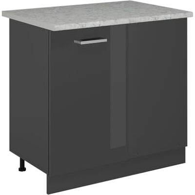 Vicco Hoekmeubel "R-Line", antraciet hoogglans, 86 cm Verbindt beide zijden van de keuken · werkblad incl. · In hoogte verstelbare poten · 1 deur Vicco Hoekmeubel "R-Line", antraciet hoogglans, 86 cm Verbindt beide zijden van de keuken · werkblad incl. · In hoogte verstelbare poten · 1 deur