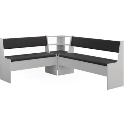 Vicco Hoekbankgroep "Roman", wit, 150,1 x 180,1 cm Ideaal voor ruimtebesparende hoekinrichtingen in de eetkamer Vicco Hoekbankgroep "Roman", wit, 150,1 x 180,1 cm Ideaal voor ruimtebesparende hoekinrichtingen in de eetkamer