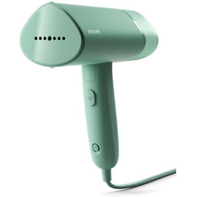 Philips Handstomer 3000 serie, 1000 W, 20 g/min stoom, afneembaar waterreservoir van 100 ml, compact + opvouwbaar, kunststof plaat, groen (STH3010/70) 100 ml Philips Handstomer 3000 serie, 1000 W, 20 g/min stoom, afneembaar waterreservoir van 100 ml, compact + opvouwbaar, kunststof plaat, groen (STH3010/70) 100 ml