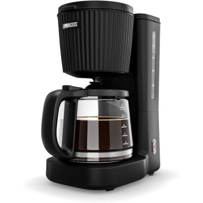 Princess Cafetière Filtre, 1,5 L, pour 4 à 12 Tasses, Verseuse en Verre 1000 W, Système anti-goutte, Maintien au chaud, Arrêt automatique 40 min, 01.246058.01.001 Princess Cafetière Filtre, 1,5 L, pour 4 à 12 Tasses, Verseuse en Verre 1000 W, Système anti-goutte, Maintien au chaud, Arrêt automatique 40 min, 01.246058.01.001