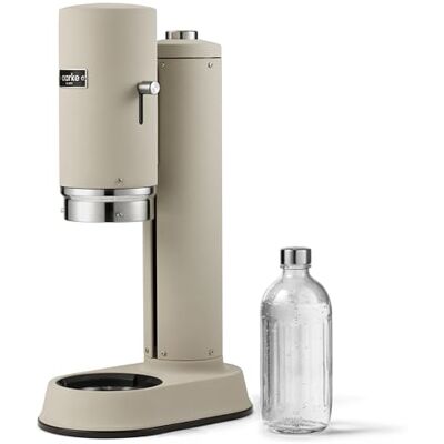 aarke Carbonator Pro, Sodamaker met Glazen Fles, Afwerking Sand aarke Carbonator Pro, Sodamaker met Glazen Fles, Afwerking Sand