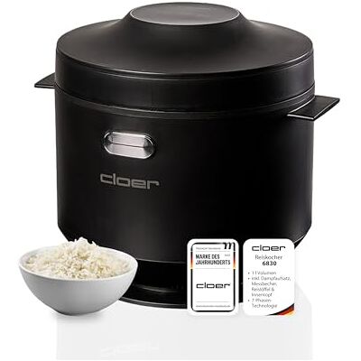 Cloer 6830 rijstkoker 1 l met stoommand en binnenkuip, vaatwasmachinebestendig, 7-fasen kooktechnologie, warmhoudfunctie tot 24 uur, geluidssignaal, 350 W Cloer 6830 rijstkoker 1 l met stoommand en binnenkuip, vaatwasmachinebestendig, 7-fasen kooktechnologie, warmhoudfunctie tot 24 uur, geluidssignaal, 350 W