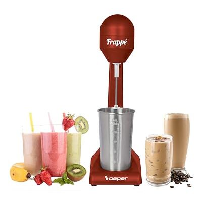 BEPER BP.690 Elektrische mixer voor milkshakes, shakes, milkshakes en cocktails, 2 snelheden, aluminium kom 0,5 l, 100 W, rood BEPER BP.690 Elektrische mixer voor milkshakes, shakes, milkshakes en cocktails, 2 snelheden, aluminium kom 0,5 l, 100 W, rood