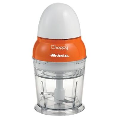 Ariete 1836 Choppy, hakmolen, 160 W, inhoud 250 ml, roestvrijstalen messen, pulsfunctie, oranje, 10,5 x 10,5 x 20 cm Ariete 1836 Choppy, hakmolen, 160 W, inhoud 250 ml, roestvrijstalen messen, pulsfunctie, oranje, 10,5 x 10,5 x 20 cm
