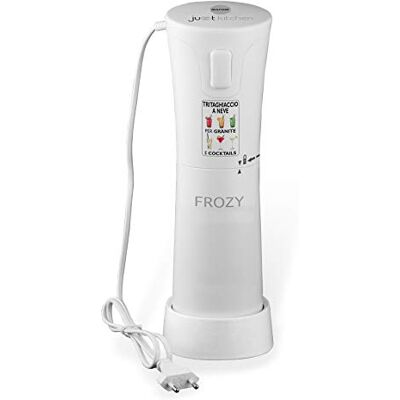 Macom Just Kitchen 861 Frozy Ice Crusher elektrische melkmolen voor graniet en cocktail, 30 W, kunststof, wit Macom Just Kitchen 861 Frozy Ice Crusher elektrische melkmolen voor graniet en cocktail, 30 W, kunststof, wit