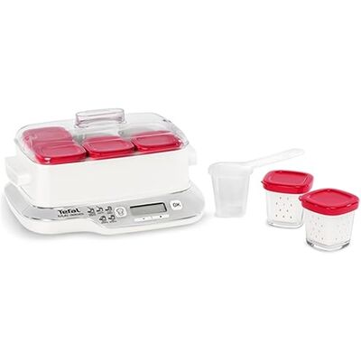 Tefal Multidelices Express YG660132 Elektrische yoghurtmaker met 5 programma's en 4 uur express-functie, inclusief 6 yoghurtglazen met deksel, dienblad en receptenboek voor het maken van Tefal Multidelices Express YG660132 Elektrische yoghurtmaker met 5 programma's en 4 uur express-functie, inclusief 6 yoghurtglazen met deksel, dienblad en receptenboek voor het maken van