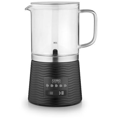 Caso CappuLatte Melkopschuimer, design, glas, melkschuim, romig, warm en koud, afneembare container, vaatwasmachinebestendig, 5 functies, 250 ml/400 ml, led-display met One Touch Caso CappuLatte Melkopschuimer, design, glas, melkschuim, romig, warm en koud, afneembare container, vaatwasmachinebestendig, 5 functies, 250 ml/400 ml, led-display met One Touch