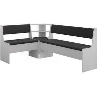 Vicco Hoekbankgroep "Roman", wit, 120,1 x 180,1 cm Ideaal voor ruimtebesparende hoekinrichtingen in de eetkamer Vicco Hoekbankgroep "Roman", wit, 120,1 x 180,1 cm Ideaal voor ruimtebesparende hoekinrichtingen in de eetkamer