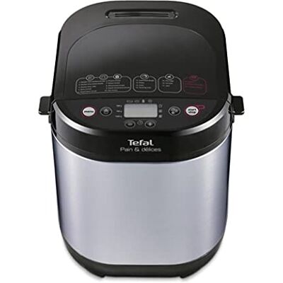 Tefal PF240E Broodbakmachine 'Pain et Délices' 20 automatische programma's, keuze uit 3 broodmaten en bruiningsgraden, ook geschikt voor cake, pizza, pastadeeg, inclusief accessoires, roestvrij staal/zwart Tefal PF240E Broodbakmachine 'Pain et Délices' 20 automatische programma's, keuze uit 3 broodmaten en bruiningsgraden, ook geschikt voor cake, pizza, pastadeeg, inclusief accessoires, roestvrij staal/zwart