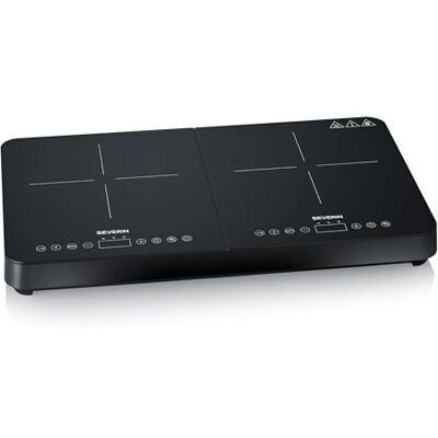 Severin Dubbele inductiekookplaat 3400 W, dubbele kookplaat voor snel koken van levensmiddelen, keramische plaat met instelbare thermostaat tot 240 °C, zwart, DK 1028 10 niveaux de puissance, 60-240 °C, détection de récipient, minuterie, arrêt auto, écr Severin Dubbele inductiekookplaat 3400 W, dubbele kookplaat voor snel koken van levensmiddelen, keramische plaat met instelbare thermostaat tot 240 °C, zwart, DK 1028 10 niveaux de puissance, 60-240 °C, détection de récipient, minuterie, arrêt auto, écr
