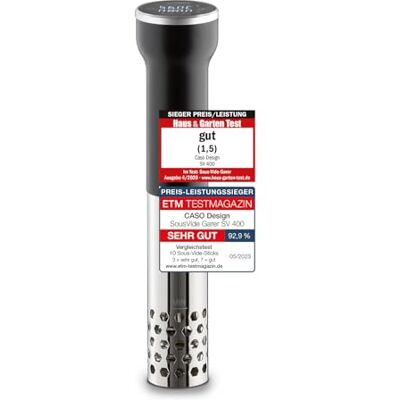 Caso Vacuümstick 1310 SV400 voor containers tot 20 liter volume van 25 tot 90 graden in stappen van 0,5 °C, IPX7, ruimtebesparend design Caso Vacuümstick 1310 SV400 voor containers tot 20 liter volume van 25 tot 90 graden in stappen van 0,5 °C, IPX7, ruimtebesparend design