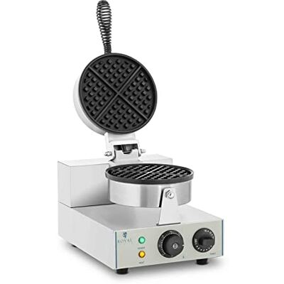 Royal Catering Wafelijzer ronde wafelijzer RCWM-1300-R (43 x 25 x 56 cm, 1,300 W, timer tot 15 minuten, teflon en aluminium kookplaat) Royal Catering Wafelijzer ronde wafelijzer RCWM-1300-R (43 x 25 x 56 cm, 1,300 W, timer tot 15 minuten, teflon en aluminium kookplaat)