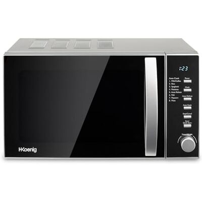 H.Koenig VIO2 Compacte digitale magnetron, 20 l, 700 W, draaiplateau 24,5 cm, multifunctioneel, programmeerbaar, 6 warmtestanden, ontdooien en express, timer 60 minuten, spiegeleffect, zwart H.Koenig VIO2 Compacte digitale magnetron, 20 l, 700 W, draaiplateau 24,5 cm, multifunctioneel, programmeerbaar, 6 warmtestanden, ontdooien en express, timer 60 minuten, spiegeleffect, zwart