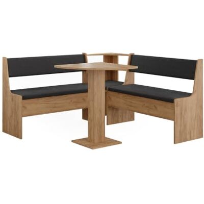 Vicco Hoekbankgroep "Roman", gouden eiken, 60 x 60 cm Ideaal voor ruimtebesparende hoekinrichtingen in de eetkamer Vicco Hoekbankgroep "Roman", gouden eiken, 60 x 60 cm Ideaal voor ruimtebesparende hoekinrichtingen in de eetkamer