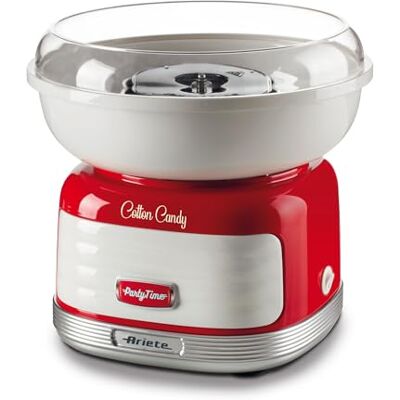 Ariete Party Time 2973 suikerspinmachine, voor Semolato suiker, doseereenheid en 4 kegels, 450 W, rood Ariete Party Time 2973 suikerspinmachine, voor Semolato suiker, doseereenheid en 4 kegels, 450 W, rood