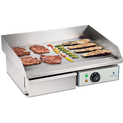 Royal Catering RCEG-55 Elektrische Grillplaat 55cm Glad 3000 W Gietijzeren Bakplaat 72,5 x 40 cm Inclusief Spatscherm 30-300°C RVS Behuizing Royal Catering RCEG-55 Elektrische Grillplaat 55cm Glad 3000 W Gietijzeren Bakplaat 72,5 x 40 cm Inclusief Spatscherm 30-300°C RVS Behuizing