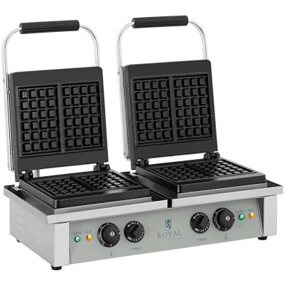 Royal Catering Wafelijzer vierkante wafelijzer RCWM-4000-E (37 x 62,5 x 50 cm, 2 x 2.000 W, wafelijzer 10 x 17 cm, timer tot 15 minuten, gietijzer en email) Royal Catering Wafelijzer vierkante wafelijzer RCWM-4000-E (37 x 62,5 x 50 cm, 2 x 2.000 W, wafelijzer 10 x 17 cm, timer tot 15 minuten, gietijzer en email)