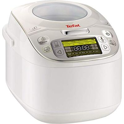 Tefal 45-in-1 Rijst- en Multicooker RK8121 45 programma's, bakken, braden, stomen en koken, Bolvormige kom Warmhouden, rijst koken, stoom en stoofgerechten, inclusief receptenboek, kleur wit Tefal 45-in-1 Rijst- en Multicooker RK8121 45 programma's, bakken, braden, stomen en koken, Bolvormige kom Warmhouden, rijst koken, stoom en stoofgerechten, inclusief receptenboek, kleur wit