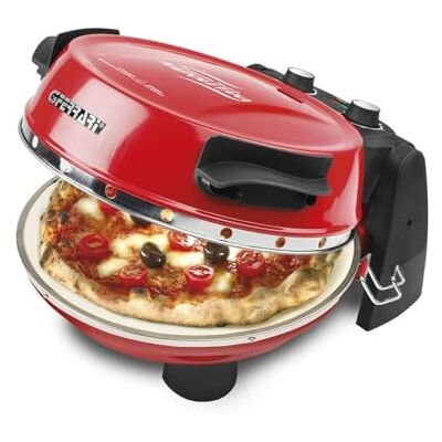 Acer G10032 Napolitaanse snackpizzeria, Pizza Plus Oven, dubbele vuurvaste steen (diameter 31 cm), 1200 W, 5' timer, inclusief receptenboek, rood Acer G10032 Napolitaanse snackpizzeria, Pizza Plus Oven, dubbele vuurvaste steen (diameter 31 cm), 1200 W, 5' timer, inclusief receptenboek, rood