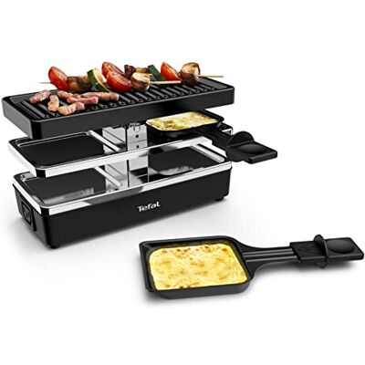 Tefal Raclettegrill, 2 personen, aanpasbaar formaat, geïntegreerd stopcontact voor het aansluiten van andere apparaten, compact, Plug & Share YY5249FB Raclette voor 2 personen, aanpasbaar tot 10 gasten, grillplaat met antiaanbaklaag, geïntegreerd stopco Tefal Raclettegrill, 2 personen, aanpasbaar formaat, geïntegreerd stopcontact voor het aansluiten van andere apparaten, compact, Plug & Share YY5249FB Raclette voor 2 personen, aanpasbaar tot 10 gasten, grillplaat met antiaanbaklaag, geïntegreerd stopco