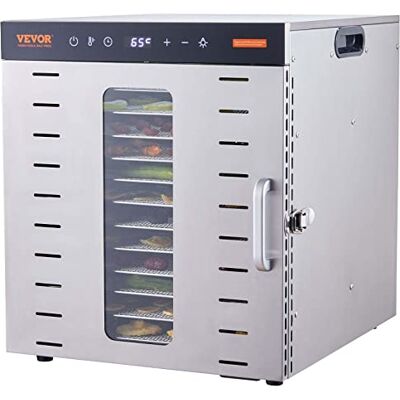 VEVOR Elektrische Voedseldehydrator 10 Bakken Roestvrij Staal 1 kW Groenten en Fruit Dehydrator Instelbare Temperatuur 30-90 ℃ Timer 48 uur Fruit Drogen Machine Drogen Voedsel Vlees Vis VEVOR Elektrische Voedseldehydrator 10 Bakken Roestvrij Staal 1 kW Groenten en Fruit Dehydrator Instelbare Temperatuur 30-90 ℃ Timer 48 uur Fruit Drogen Machine Drogen Voedsel Vlees Vis