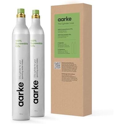 aarke 2 x CO2-cilinder 60 liter voor carburateur, 100% hernieuwbaar, geschikt voor alle gaspruilers met schroefsluiting aarke 2 x CO2-cilinder 60 liter voor carburateur, 100% hernieuwbaar, geschikt voor alle gaspruilers met schroefsluiting