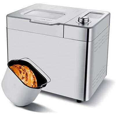 COOCHEER Backmeister Broodbakmachine van roestvrij staal met 3 bakkleuren en 3 bruiningsniveaus, 25 bakprogramma's, 550 W COOCHEER Backmeister Broodbakmachine van roestvrij staal met 3 bakkleuren en 3 bruiningsniveaus, 25 bakprogramma's, 550 W