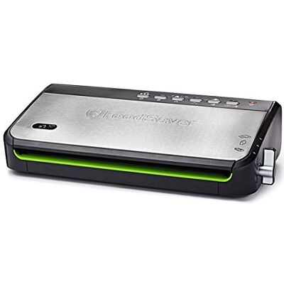 FoodSaver FFS005X Vacuümsealer met opbergvak voor rol en cutter, pulsfunctie voor breekbare levensmiddelen, incl. accessoires en vacuümzakken, zwart FoodSaver FFS005X Vacuümsealer met opbergvak voor rol en cutter, pulsfunctie voor breekbare levensmiddelen, incl. accessoires en vacuümzakken, zwart