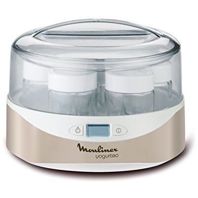 Moulinex Yogurteo yoghurtmaker, 7 yoghurtpotten, incl. programmeerbaar lcd-display, timer, 13 W, eenvoudig te bedienen, champagne, YG231E32 Moulinex Yogurteo yoghurtmaker, 7 yoghurtpotten, incl. programmeerbaar lcd-display, timer, 13 W, eenvoudig te bedienen, champagne, YG231E32