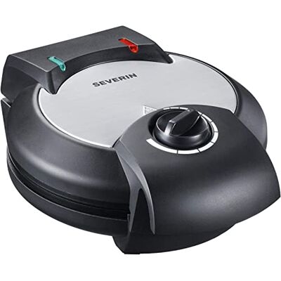Severin Wafelmachine 1300 W, wafelmachine met antiaanbaklaag voor luchtige en knapperige Noorse wafels, hart wafelmachine in compact design, zwart/roestvrijstaal, WA 2103 Severin Wafelmachine 1300 W, wafelmachine met antiaanbaklaag voor luchtige en knapperige Noorse wafels, hart wafelmachine in compact design, zwart/roestvrijstaal, WA 2103